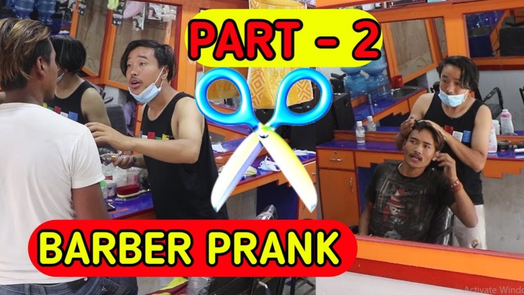 nepali barber prank part 2 funny comedy hair cut prank epic reaction alish rai